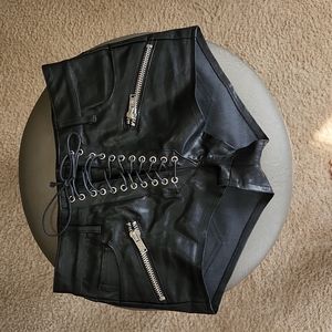 Dollskill Current Mood lace up leather shorts, size small